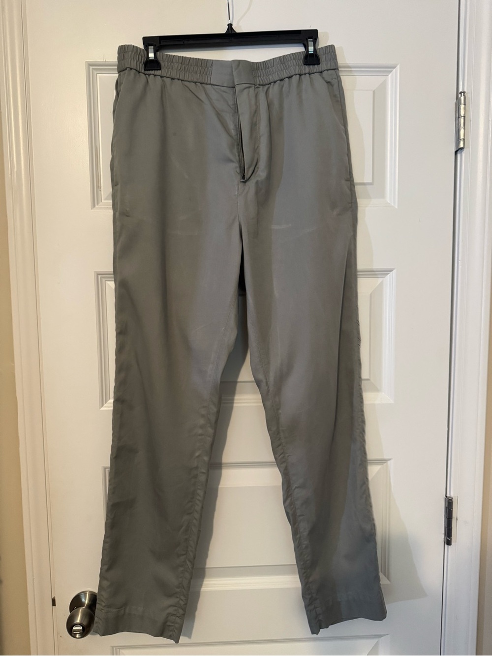 COS Men's Grey Lightweight Cotton Elastic-Waist Ankle Pants Size Medium
